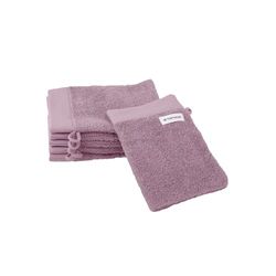 TOM TAILOR Juego de 6 Manoplas de baño, 16 x 21 cm, 100% algodón, Rizo, con Colgador y Etiqueta con Logotipo, Color Lila (Cozy Mauve)