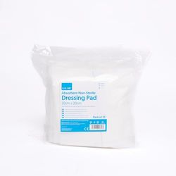 Blue Dot Non-Sterile Absorbent Dressing Pads 25-Pieces, 20cm x 20cm Size