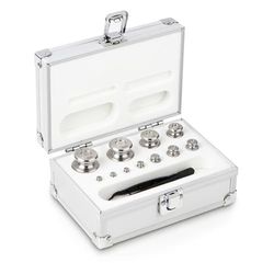 Jeu de poids KERN® F2 1 g - 200 g, dans un coffret en aluminium, acier inoxydable finement tourné