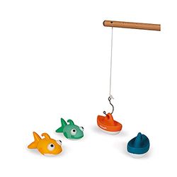 Janod - Juego de Pesca con Caña - 2 Lanzachorros Incluidos - Juguete de Baño para Niños Pequeños - A partir de 2 Años, J04715