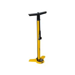 BBB Cycling unisex-Adult AirSteel luftpump för cykel | ståpump med manometer | handpump med DualHead 3.0 för Presta Dunlop och Schrader | BFP-27 | gul, 670 mm