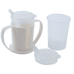 NRS Healthcare Beakers with Lids plus Two Handled Holder Set