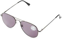 The Reading Glasses Company Pistola Grigio Metallololizzato Lettori Sole Telaio Metallololo Uv400 Uomo Donna S8-7 +2,00 - 50 Gr