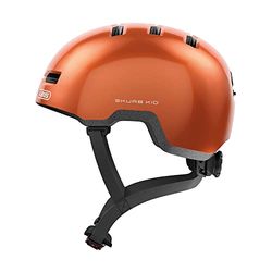 ABUS Casco per bambini Skurb Kid - robusto casco da bici in look skater con spazio il codino e una varietà di disegni ragazze ragazzi arancione, taglia S