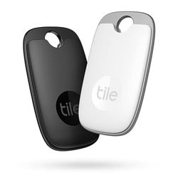 Tile Pro (2022) Bluetooth Trova oggetti, 2 Pezzi, Portata di rilevamento 120m, compatibile con Alexa e Google Smart Home, iOS e Android, Trova chiavi, telecomandi e altro, Nero/Bianco