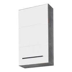 trendteam smart living Armoire de Toilette avec Espace de Rangement, Matériau en Bois, Blanc Brillant, 32 x 61 x 78 cm