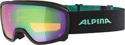 ALPINA Unisexe - Enfants, SCARABEO JR. Q-LITE Lunettes de Ski, black-aqua matt, One Size