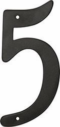 HIllman 841626 Clou Noir Fonte d'aluminium 10,2 cm Numéro de maison 5