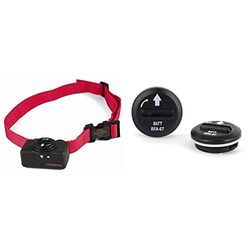 PetSafe - Collier Anti-aboiements pour Chien, Solution à Stimulation Électrostatique Progressive 6 Niveaux, Sangle Rouge & Lot de 2 Piles RFA-67 (6V) - Compatible Collier de Dressage