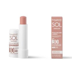 Bottega Verde - SOL Argan, Stick Labbra Solare, 5ml, SPF 30, Arricchito con Olio di Argan e Vitamina E, Senza Siliconi, Resistente all'Acqua, Idrata, Protegge e Tonalizza Delicatamente, Colore Nude