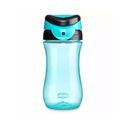 Chicco Travel Cup for Kids 2 Years Old Children with Convenient Opening, Integrated Spout, Airtight Seal, Easy to Carry, Capacity 350ml, Light Blue
