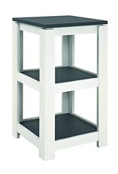HAKU Möbel Bijzettafel granietlook, wit, MDF - Maat: B 40 cm x H 74 cm x D 40 cm, Stijl: Modern