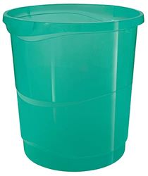 Esselte - Corbeille à Papier en Plastique, 14 L, Détritus & Recyclage, Maison / Bureau, Motif Texturé, Gamme Colour'Breeze, Vert, 626290