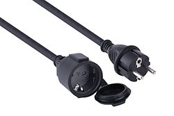 Electraline 01660 Rallonge IP44 (câble de 10 m, H07RN-F 3G1.5, pour l'extérieur et l'utilisation sur Les Chantiers) Noir
