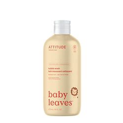 ATTITUDE Bubble Bath and Body Wash for Baby, EWG Verified, Dermatologically Tested, Plant- and Mineral-Based Ingredients, Vegan, Pear Nectar, 473 mL