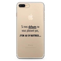 Zokko iPhone 8 Plus Plus fodral "If My Defects Don't Like You - iPhone 8 Plus Plus storlek - mjukt genomskinligt bläck svart