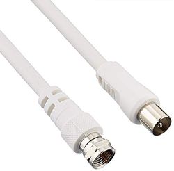 Pro Signal JR9017/2M WHITE-ROHS F Plug to Coax Plug Satellite Lead, RG59, 75 Ohm, 2m, Wit