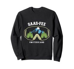 Saas-Fee Ski Goggles Resort Alpi Svizzere Sci Svizzera Felpa