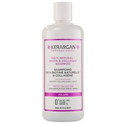 Kerargan - Shampoo Volumizzante alla Biotina & Collagene - Per Capelli Piatti, Sottili, Opachi - Fortificante, Lucente, Idratante - Senza Solfati, GMO, Silicone, Olio Minerale - 500ml