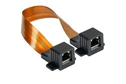 Good Connections RJ45 Ethernet LAN - Corrimão para porta/janela (muito plano, ambos os lados RJ45, comprimento total com tomada: 51 cm, comprimento flexível de 44 cm)