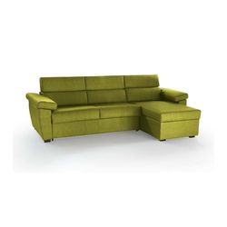 Talamo Italia -Divano letto con penisola Verdiana, Sofà angolare trasformabile per salotto, imbottito, sfoderabile, 100% Made in Italy, 285x160 h100 cm, Verde