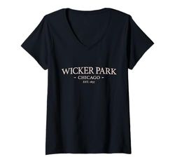 Donna Wicker Park Chicago - Simple Wicker Park CHI IL Maglietta con Collo a V
