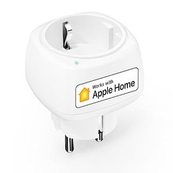 Meross Presa Smart Mini, Smart Plug 10A (Type F), Presa Intelligente WiFi Compatibile con Apple HomeKit, Alexa, Google Home, Presa con Controllo Vocale e App, Telecomando, 2,4GHz, 2400W