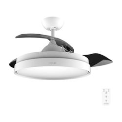 Cecotec Plafondventilator met licht Energysilence Aero 4300 Invisible White. 35W, 6 snelheden, intrekbare vleugels, afstandsbediening, timer, geïntegreerd LED-licht, instelbare lichtintensiteit.