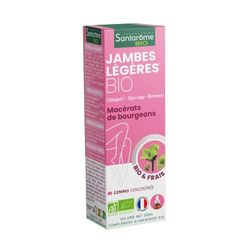 Santarome Bio - Jambes Légères Bio - Macérat de Bourgeons - Complément Alimentaire Circulation - Jambes Lourdes, Douleurs Veineuses - Bourgeons - Châtaignier, Vigne Rouge, Marronnier - Flacon 30 ml