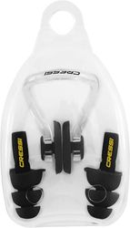 CRESSI Aqua Kit Ear Plugs + Nose Clip Black – öronproppsset + näsklämmor för vuxna, perfekt för att förhindra att vatten tränger in när du simmar, svart, en storlek