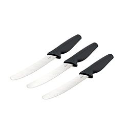 JATA Hogar HACC4508 - Set di 3 coltelli da Cucina Essential, Pomodoro, Pane e tavolino, in Acciaio Inox, Manico ergonomico, Lavabile in lavastoviglie