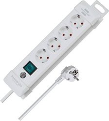 Brennenstuhl Extensão de tomadas premium com 4 tomadas de energia (cabo de 1,8 m, com interruptor, fabricado na Alemanha) branco