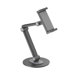 PureMounts® Tabletstandaard, 4,7" tot 12,9" tablets, 360° draaibaar, tot 1 kg draagkracht, siliconen pad, zwart