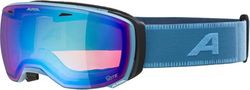 ALPINA Estetica Q-LITE - Lunettes de ski OTG à effet miroir - Renforcement du contraste - Avec protection UV 100% - Pour adultes - Bleu fumé mat - Taille unique