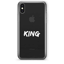 Zokko Beschermhoes voor iPhone XS King - zacht, transparant, witte inkt