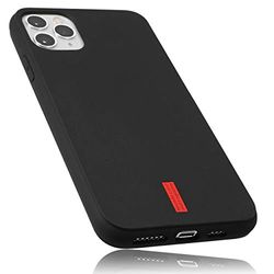 mumbi Mobilskal kompatibelt med iPhone 11 Pro Max, mobilskal, svart med röda ränder
