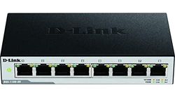 D-Link DGS-1100-08PV2/B - 8-Port Gigabit PoE Smart Managed Switch with 8 PoE Ports, 64W PoE power budget, 802.3af/at, VLAN support, layer 2 features, QoS, 802.3az EEE, Fanless - UK power cord only