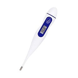 AVO+ Thermomètre numérique facile à utiliser pour adultes, enfants, bébés et personnes âgées, contrôle de température avec alarme de température haute/basse - Blanc