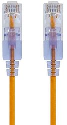 Monoprice - Cabo de conexão Ethernet SlimRun Cat6A 116322 - cabo de cobre puro RJ45 UTP sem ganchos 10G 30AWG 3 pés amarelo pacote de 10