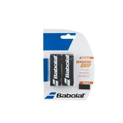 Babolat, Grip Sensation modell racketgrepp, svart färg, klibbigt och mycket absorberande material, perfekt för konkurrenter som letar efter ett högkvalitativt Badmintongrepp