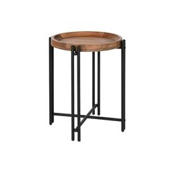 Home ESPRIT Mesita Auxiliar Madera Metal 50 x 50 x 60 cm