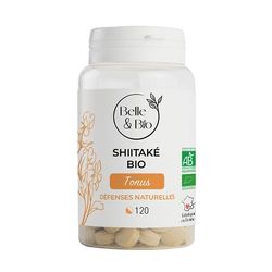 DEFENSES NATURELLES & BOOST IMMUNITE - Extrait de Shiitake Bio 62.5 Mg/Comprimé - Certifié Bio Par Ecocert - 120 comprimés. Fabriqué en France