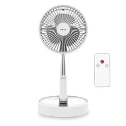 Jocca Staande ventilator met afstandsbediening, oplaadbare accu, 7200 mAh, draagbare ventilator, 3 snelheden, in hoogte verstelbaar van 36 tot 97,5 cm, opvouwbaar, USB-oplader