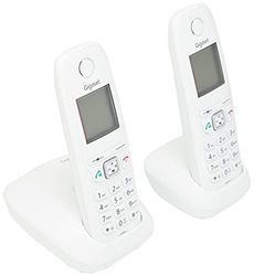 téléphone sans fil Duo, Mains libres, Gigaset, 100 contacts, écran graphique illuminée 1.8 ", lettre Grande Taille, Blanc. AS405 [Version Espagnole]