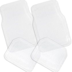 Zone Tech All Weather Full Rubber Clear Car Interior Floor Mats 4-Piece Set Clear Heavy Duty Car Interior Floor Mats