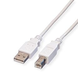 VALUE USB 2.0 kabel, type A-B, wit, 0,8 m