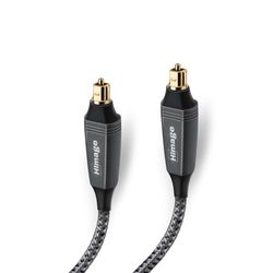 HImage Toslink-kabel (mannelijk), 24K vergulde stekkers, bekleed met stof, hoge audiokwaliteit, aluminium behuizing, 1,5 m lengte