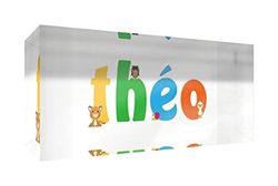 Little Helper LHV-THÉO-521BLK-15FR Souvenir Décoratif en Acrylique Transparent Poli comme Diamant Style Illustratif Coloré avec le Nom de Jeune Garçon Théo 5 x 21 x 2 cm Grand