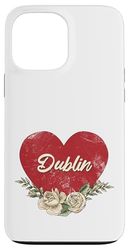 Dublino, Irlanda, città, vintage, viaggio, vacanza, cuore, rose Custodia per iPhone 13 Pro Max