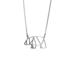 La Menagerie Beer Zilver Origami Sieraden & Zilveren Geometrische Ketting – 925 Sterling Zilver Ketting & Beren Ketting voor Vrouwen – Beren Ketting voor Meisjes & Origami Ketting